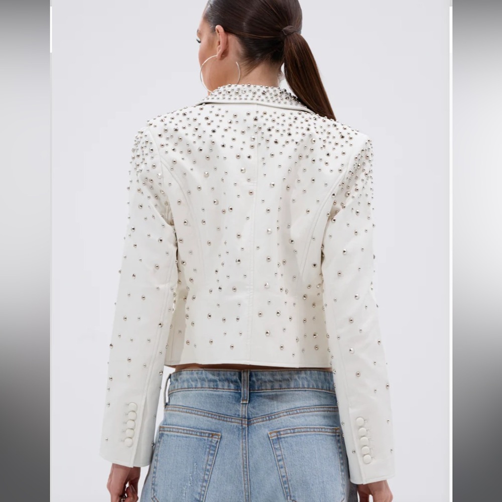 AKIRA White Studded Blazer - Picture 2 of 10